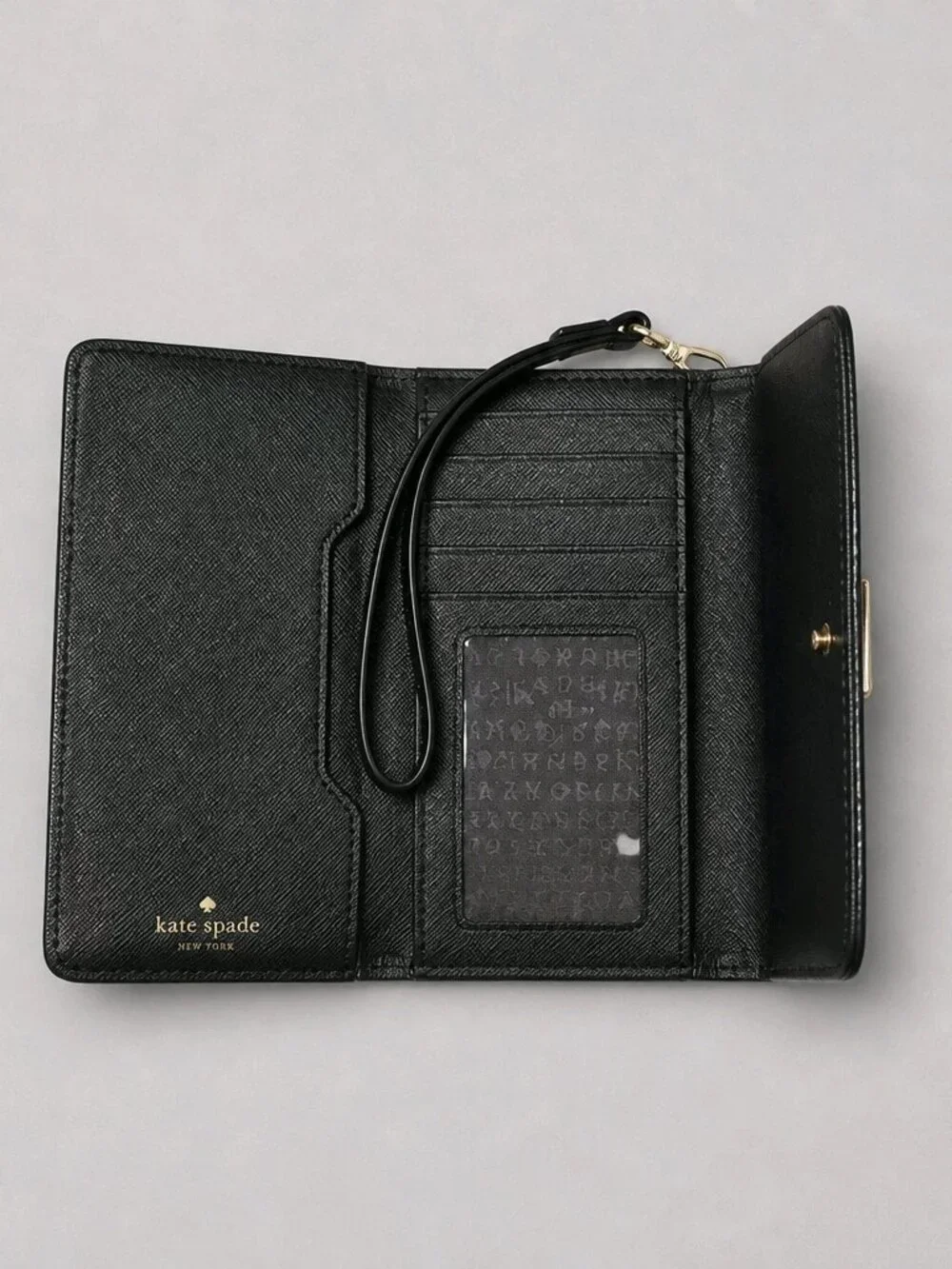 kate spade wristlet wallet black leather
